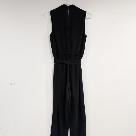 Banana Republic Factory Sleeveless Wrap Jumpsuit Black Size 4 Petite - Picture 3 of 4